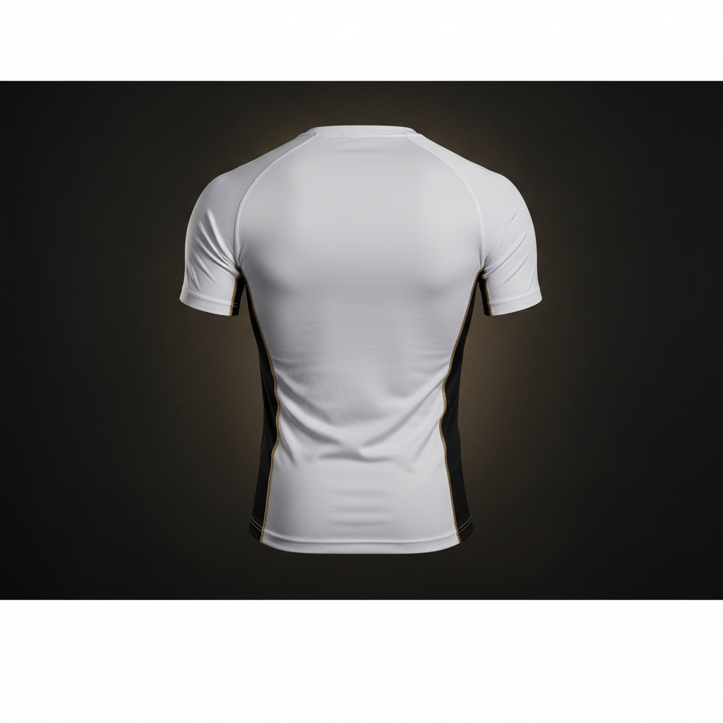 Camiseta de compresión deportiva vista trasera